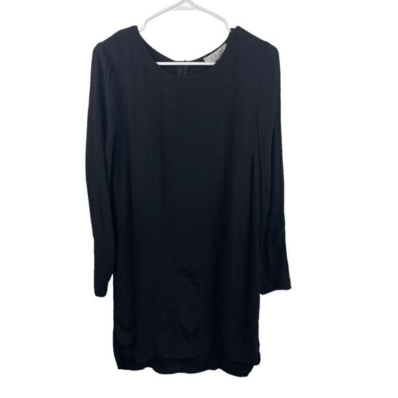 WAYF Nordstrom Black Long Sleeve Staple Dress Sz Large 100% Viscose Made in USA - Picture 1 of 8